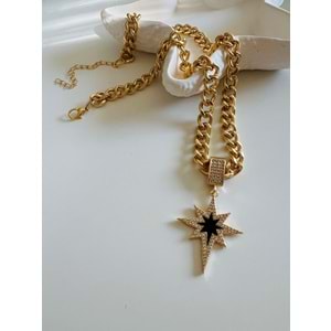 ÖZEL SERİ KUTUP YILDIZI KOLYE 42+8CM-GOLD RENK ACR6287