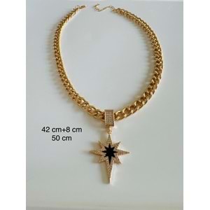 ÖZEL SERİ KUTUP YILDIZI KOLYE 42+8CM-GOLD RENK ACR6287