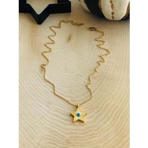 GOLD RENK YILDIZ ÇELİK KOLYE 41+6 CM ACR6399