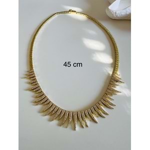 ÖZEL SERİ ZİRKON TAŞLI İTHAL KOLYE 45CM-GOLD RENK ACR6430
