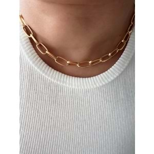 GOLD RENK CHOKER ZİNCİR KOLYE 40 CM ACR6721