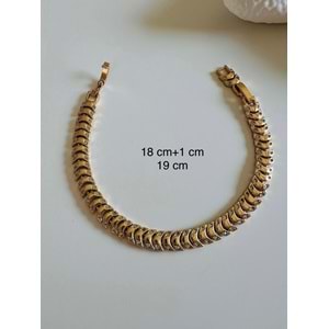 XUPING TAŞLI BALIKSIRTI BİLEKLİK 18+1CM-ROSE RENK ACR6868