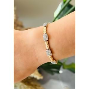 XUPING ZİRKON TAŞLI TASARIM BİLEKLİK 17+2CM-ROSE RENK ACR6873