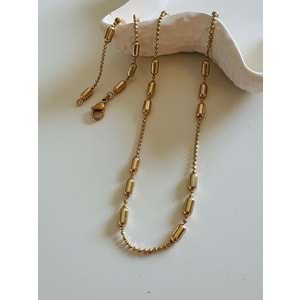 XUPING DORİKALI ZİNCİR KOLYE 45CM-ROSE RENK ACR6885