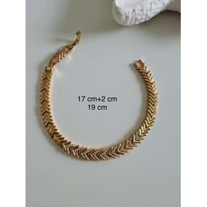 XUPING YARIM TUR TAŞLI V BİLEKLİK 17+2CM-ROSE RENK ACR6985