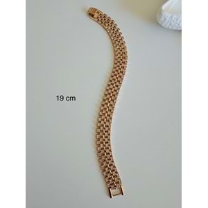 XUPING ZİRKON TAŞLI KUYUMCU MODEL BİLEKLİK 19CMX1CM-ROSE RENK ACR7086