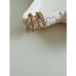 XUPING İKİLİ GÖRÜNÜMLÜ, TAŞLI KÜPE-ROSE RENK ACR7103