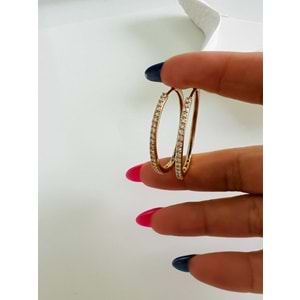 XUPING ZİRKON TAŞLI HALKA KÜPE-ROSE RENK ACR7114