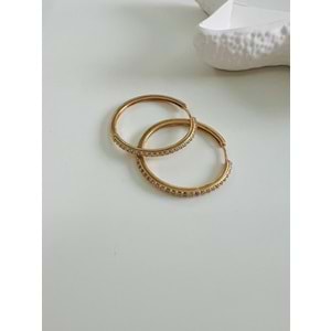 XUPING ZİRKON TAŞLI HALKA KÜPE-ROSE RENK ACR7114