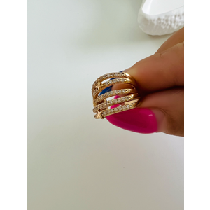 XUPING YILDIZLI, ZİRKON TAŞLI KISTIRMALI EARCUFF KÜPE-ROSE RENK ACR7116