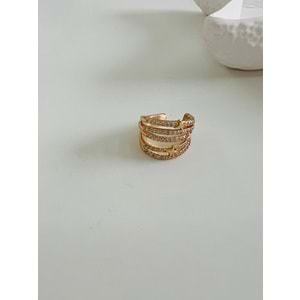 XUPING YILDIZLI, ZİRKON TAŞLI KISTIRMALI EARCUFF KÜPE-ROSE RENK ACR7116