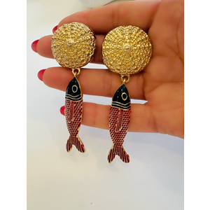 ÖZEL SERİ MARKA MODEL BALIK KÜPE-KIRMIZI, SİYAH ACR7299