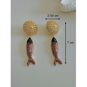 ÖZEL SERİ MARKA MODEL BALIK KÜPE-KIRMIZI, SİYAH ACR7299