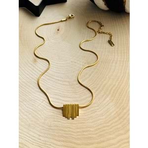 GOLD RENK SAÇAK ÇELİK KOLYE 41+5 CM ACR7335