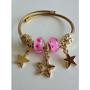 GOLD RENK PEMPE TAŞ EPOKSİLİ CHARM BİLEKLİK ACR7343