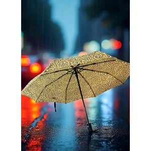 LEOPAR DESENLİ, KILIFLI, OTOMATİK AÇMA KAPAMA ŞEMSİYE ACR7506