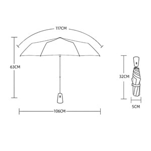 8 FİBER TELLİ RÜZGARA DAYANIKLI TAM OTOMATİK, KILIFLI SİYAH UNISEX ŞEMSİYE ACR7509