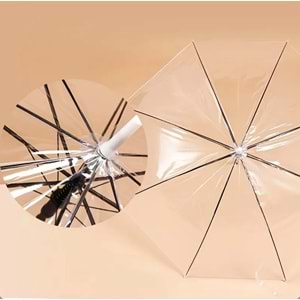 ŞEFFAF, KALİTELİ, BASTONLU 8 TEL ŞEMSİYE ACR7520