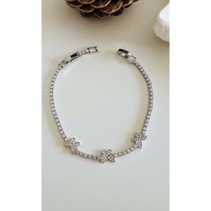 ÇELİK KELEBEKLİ SUYOLU BİLEKLİK-18+1CM-GÜMÜŞ RENK ACR7588