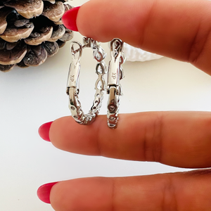 XUPING DAMLA TAŞLI HALKA KÜPE-GÜMÜŞ RENK ACR7596