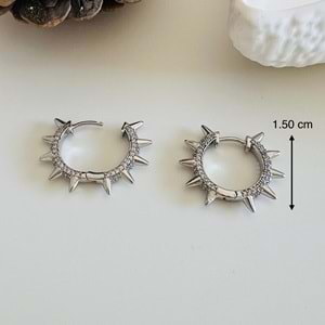 XUPING TAŞLI, ÇİVİLİ HALKA KÜPE-GÜMÜŞ RENK ACR7600