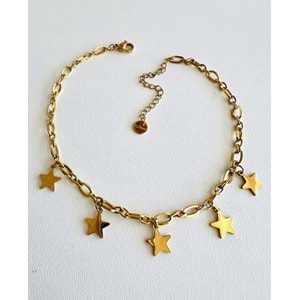 GOLD RENK SALLANTILI YILDIZ ÇELİK HALHAL 23+5 CM ACR7671