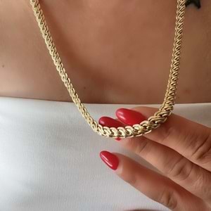 XUPING 14K ÖRGÜ ZİNCİR KOLYE 60CM-GOLD ACR7758
