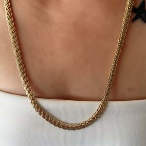 XUPING 14K ÖRGÜ ZİNCİR KOLYE 60CM-GOLD ACR7758
