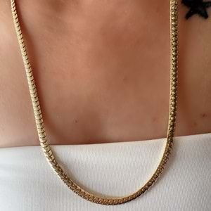 XUPING 14K ÖRGÜ ZİNCİR KOLYE 60CM-GOLD ACR7781