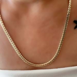 XUPING 14K ÖRGÜ ZİNCİR KOLYE 50CM-GOLD ACR7782