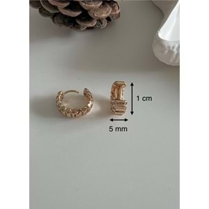 XUPING TAŞLI MİNİMAL HALKA KÜPE-ROSE RENK ACR7832