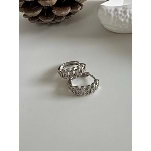 XUPING ZİRKON TAŞLI KÜÇÜK BOY HALKA KÜPE-GÜMÜŞ RENK ACR7840