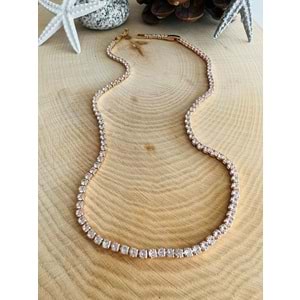 SUYOLU KOLYE 42+3CM-4MM-ROSE RENK ACR7895