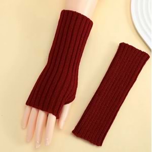 BORDO RENK PARMAKSIZ ÖRGÜ ELDİVEN ACR7930