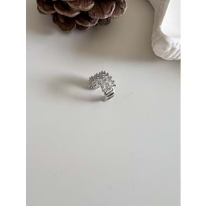 BAGET TAŞLI KIKIRDAK (EARCUFF) KÜPE-GÜMÜŞ RENK ACR7951