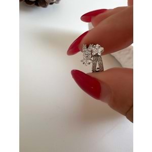 İKİLİ YILDIZ GÖRÜNÜMLÜ KIKIRDAK (EARCUFF) KÜPE-GÜMÜŞ RENK ACR7955