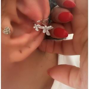 KELEBEKLİ KIKIRDAK (EARCUFF) KÜPE-GÜMÜŞ RENK ACR7963