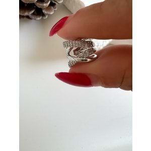 İÇ İÇE GEÇMELİ KIKIRDAK (EARCUFF) KÜPE-GÜMÜŞ RENK ACR7967