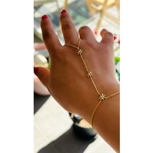 ÖZEL SERİ TAŞLI, YILDIZLI ŞAHMERAN-GOLD RENK ACR8154