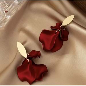 KIRMIZI RENK GÜL YAPRAK KÜPE ACR8215