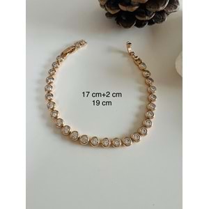 XUPING YUVARLAK TAŞLI BİLEKLİK 17+2 CM-ROSE RENK ACR8315