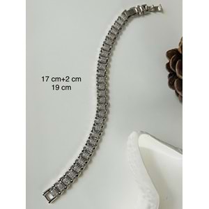 XUPING ZİRKON TAŞLI KORDON BİLEKLİK 17+2CM-GÜMÜŞ RENK ACR8327