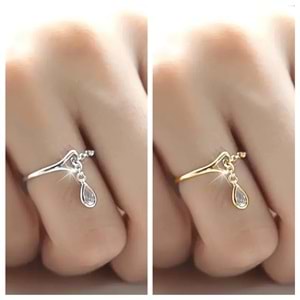 DAMLA UÇLU, ZİNCİR SALLANTILI KALP YÜZÜK ACR8342