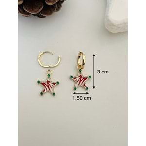 XUPING KIRMIZILI YILDIZ CHARM KÜPE-GOLD RENK ACR8377