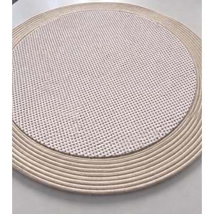 GADE EL YAPIMI, KAYDIRMAZLI, TRESS İPİ PASPAS-BAMBU&EKRU, SAÇAKLI BOHEM TARZ YUVARLAK ACR8417