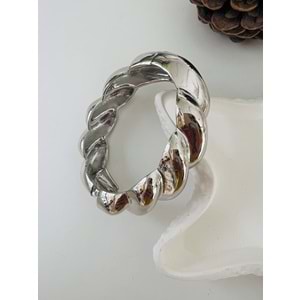 VİNTAGE KALIN BURGU KELEPÇE-GÜMÜŞ RENK ACR8480