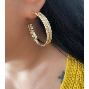 XUPING 14K BURGULU SUYOLU HALKA KÜPE-GOLD RENK ACR8521