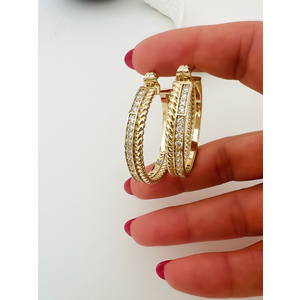 XUPING 14K BURGULU SUYOLU HALKA KÜPE-GOLD RENK ACR8521