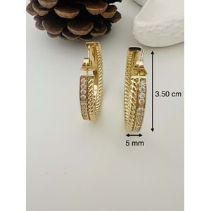 XUPING 14K BURGULU SUYOLU HALKA KÜPE-GOLD RENK ACR8521