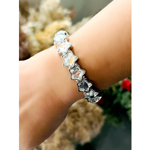 GÜMÜŞ RENK KRİSTAL TAŞLI, LASTİKLİ YILDIZ BİLEKLİK ACR8632